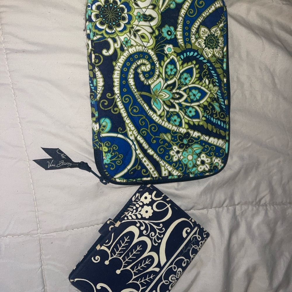 Vera Bradley Blue and Green Paisley Set